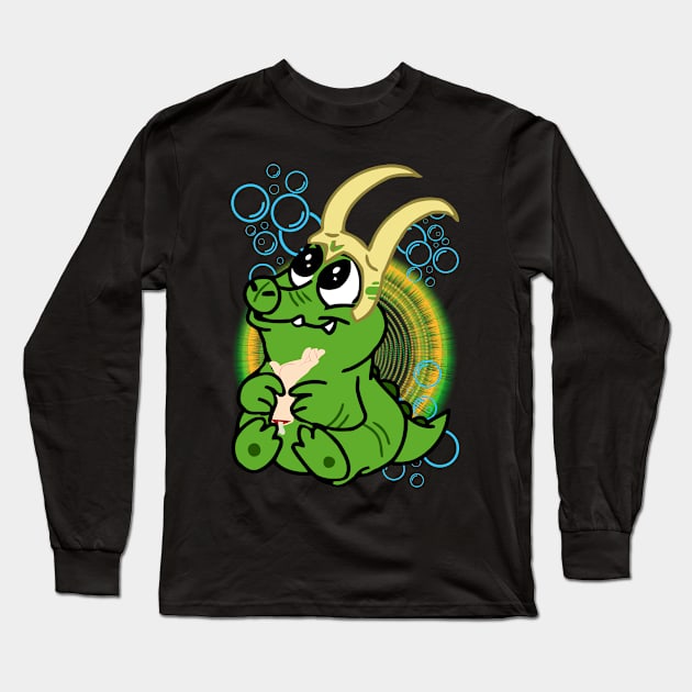 ALLIGATOR KAWAII HORNS Long Sleeve T-Shirt by GeekCastle